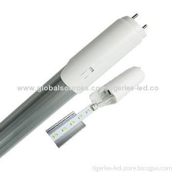 LED T8 light with 9W power, aluminum and PC tube, 100 to 240V AC voltage, replaceable driver